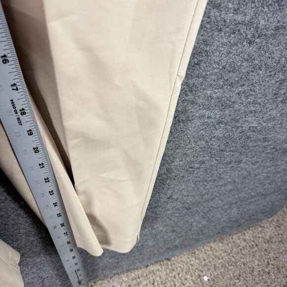 Ruby Rd. Dress Pants Women 20W Plus Beige High Rise Pleated Tapered Cotton - Picture 5 of 7